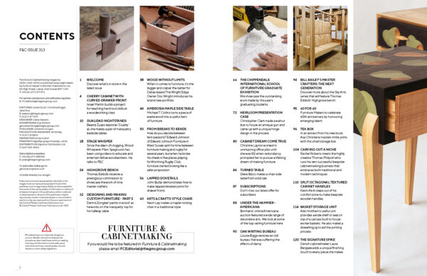 Furniture and Cabinetmaking 313 Spread 1