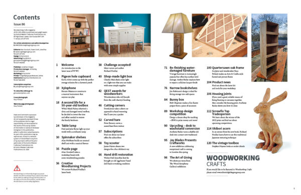 Woodworking Crafts 86 Contents